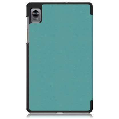 For Realme Pad Mini 8.7 3-folding Magnetic Buckle Custer Texture Leather Tablet Case(Dark Green) by bashfashion