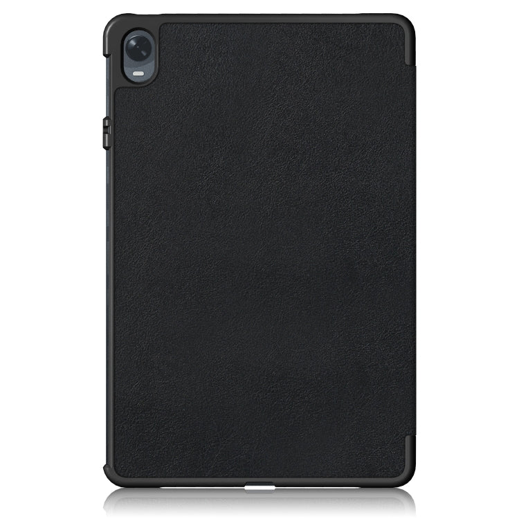 For OPPO Pad 11 inch 3-folding Magnetic Buckle Custer Texture Leather Tablet Case(Black) by bashfashion