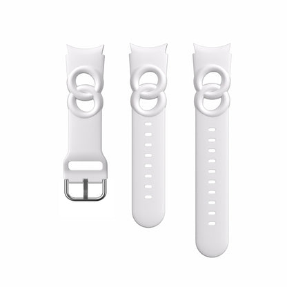 For Samsung Galaxy Watch 5 40mm / 44mm Hollowed Double Loop Silicone Watch Band(White) by bashfashion