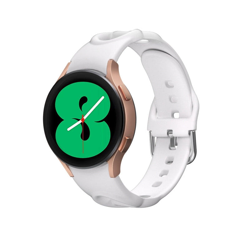 For Samsung Galaxy Watch 5 40mm / 44mm Hollowed Double Loop Silicone Watch Band(White) by bashfashion