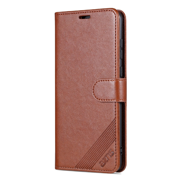 For Huawei Mate 50 Pro AZNS Sheepskin Texture Flip Leather Phone Case(Brown) by AZNS
