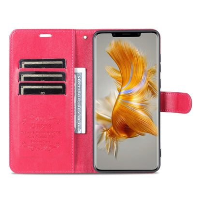 For Huawei Mate 50 Pro AZNS Sheepskin Texture Flip Leather Phone Case(Red) by AZNS