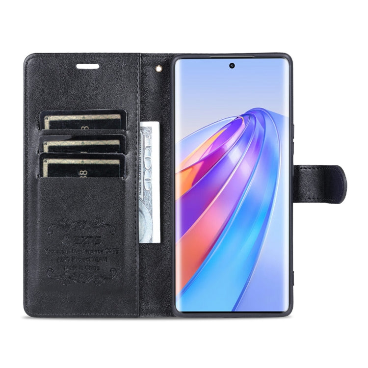 For Honor X40 AZNS Sheepskin Texture Flip Leather Phone Case(Black) by AZNS