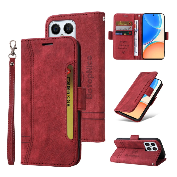 For Honor X8 5G / X6 BETOPNICE Dual-side Buckle Leather Phone Case(Red) by BETOPNICE
