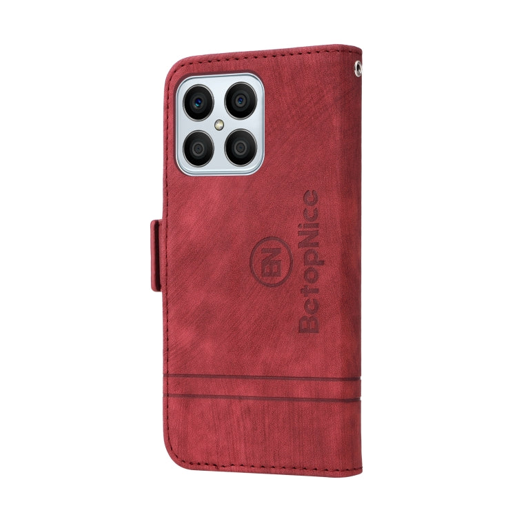For Honor X8 5G / X6 BETOPNICE Dual-side Buckle Leather Phone Case(Red) by BETOPNICE