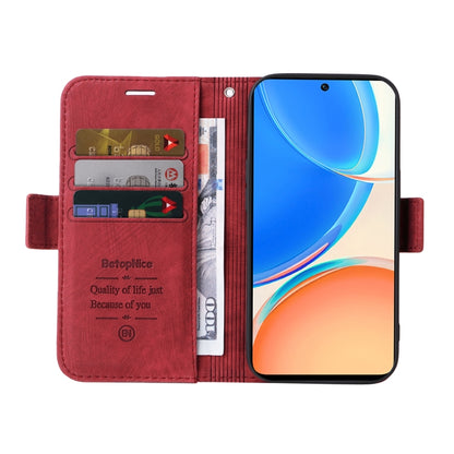 For Honor X8 5G / X6 BETOPNICE Dual-side Buckle Leather Phone Case(Red) by BETOPNICE