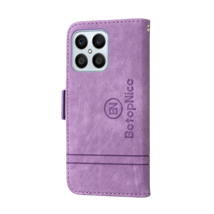 For Honor X8 5G / X6 BETOPNICE Dual-side Buckle Leather Phone Case(Purple) by BETOPNICE