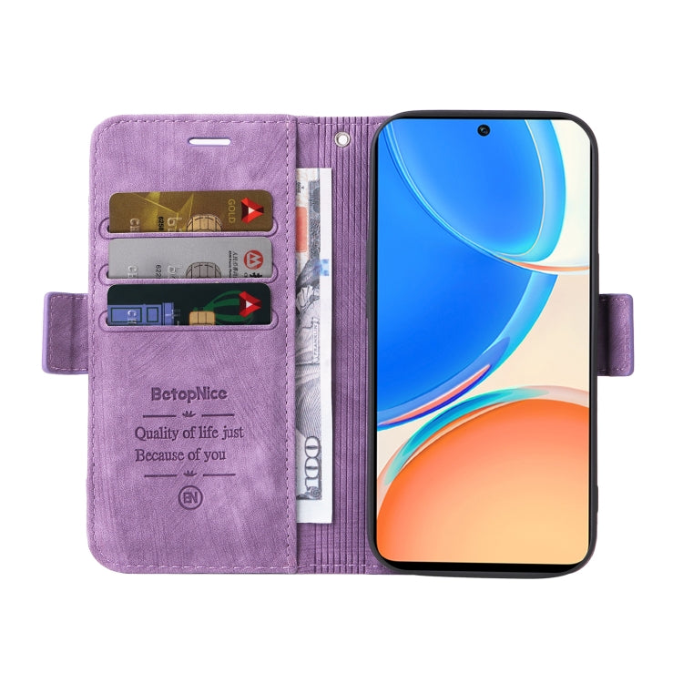For Honor X8 5G / X6 BETOPNICE Dual-side Buckle Leather Phone Case(Purple) by BETOPNICE