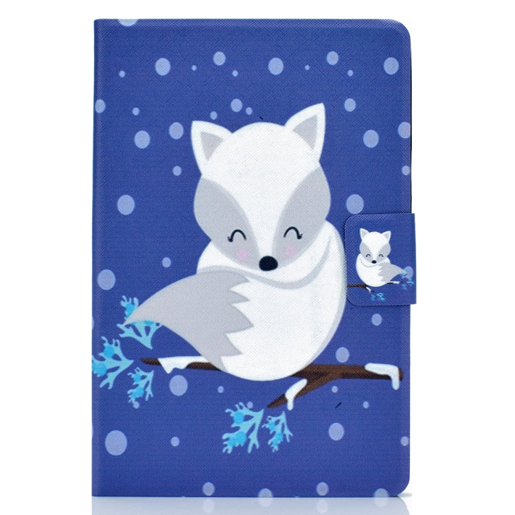 For Galaxy Tab S6 T860 Electric Pressed Left Right Flat Feather Case with Sleep Function Pen Cover & Card Slot & Holder(Arctic Fox) by bashfashion