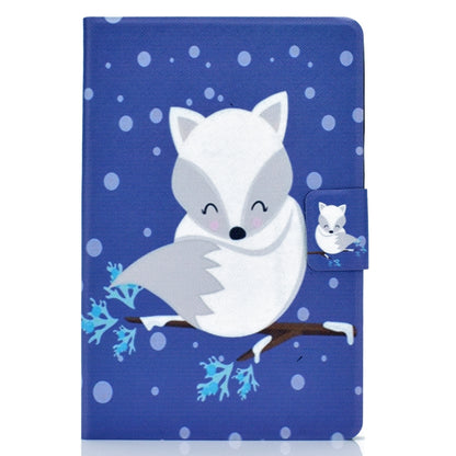 For Galaxy Tab S6 T860 Electric Pressed Left Right Flat Feather Case with Sleep Function Pen Cover & Card Slot & Holder(Arctic Fox) by bashfashion