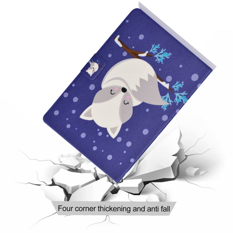 For Galaxy Tab S6 T860 Electric Pressed Left Right Flat Feather Case with Sleep Function Pen Cover & Card Slot & Holder(Arctic Fox) by bashfashion