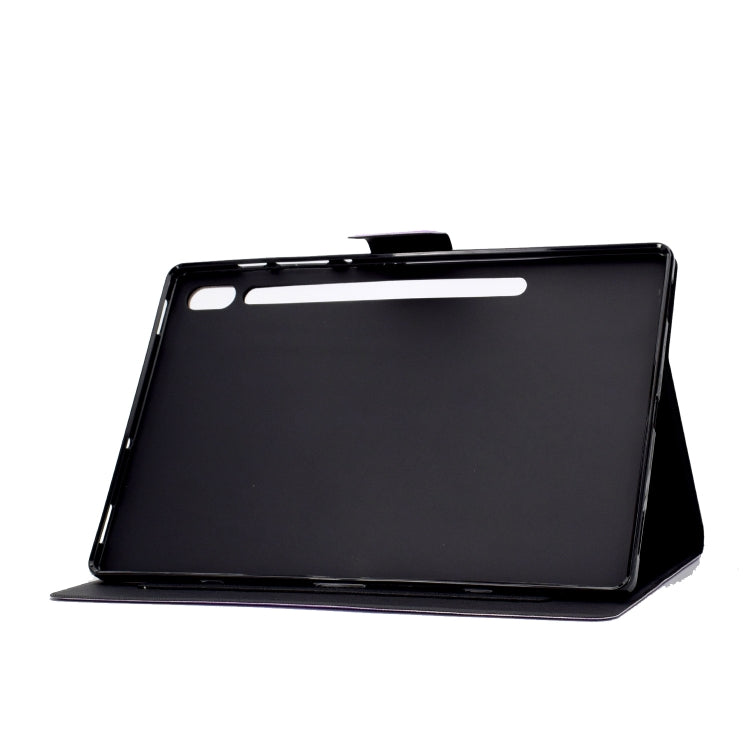 For Galaxy Tab S6 T860 Electric Pressed Left Right Flat Feather Case with Sleep Function Pen Cover & Card Slot & Holder(Arctic Fox) by bashfashion