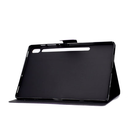 For Galaxy Tab S6 T860 Electric Pressed Left Right Flat Feather Case with Sleep Function Pen Cover & Card Slot & Holder(Arctic Fox) by bashfashion