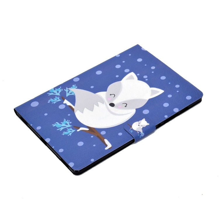 For Galaxy Tab S6 T860 Electric Pressed Left Right Flat Feather Case with Sleep Function Pen Cover & Card Slot & Holder(Arctic Fox) by bashfashion