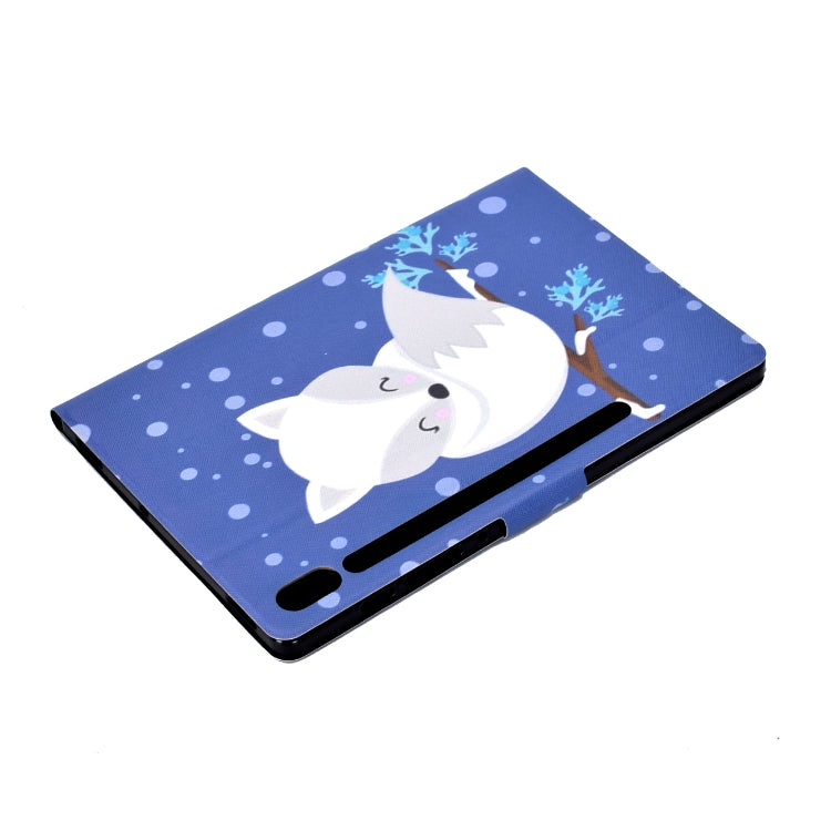 For Galaxy Tab S6 T860 Electric Pressed Left Right Flat Feather Case with Sleep Function Pen Cover & Card Slot & Holder(Arctic Fox) by bashfashion