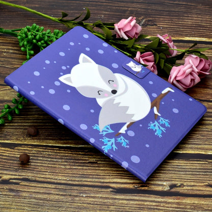 For Galaxy Tab S6 T860 Electric Pressed Left Right Flat Feather Case with Sleep Function Pen Cover & Card Slot & Holder(Arctic Fox) by bashfashion