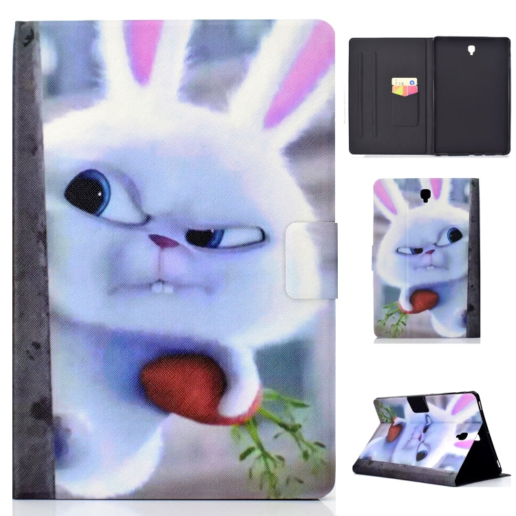 Electric Horizontal Flat Painted Leather Case with Pen Cover & Card Slot & Holder(White Rabbit) by bashfashion