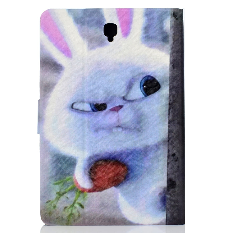 Electric Horizontal Flat Painted Leather Case with Pen Cover & Card Slot & Holder(White Rabbit) by bashfashion