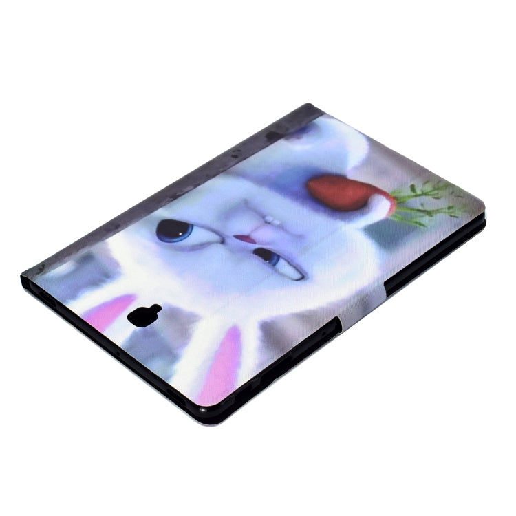 Electric Horizontal Flat Painted Leather Case with Pen Cover & Card Slot & Holder(White Rabbit) by bashfashion