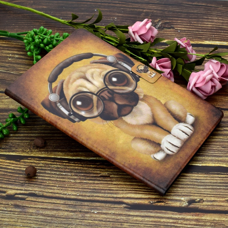 Electric Horizontal Flat Painted Leather Case with Pen Cover & Card Slot & Holder(Shar Pei) by bashfashion