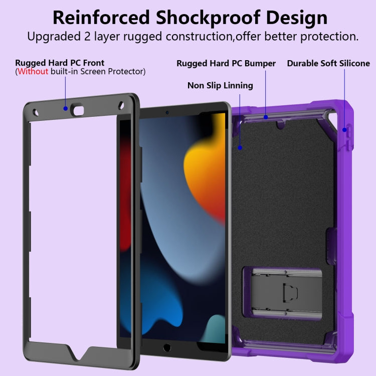 For iPad 10.2 2019/2020/2021 Bumblebee Silicone+PC Shockproof Tablet Case with Holder(Purple) by bashfashion
