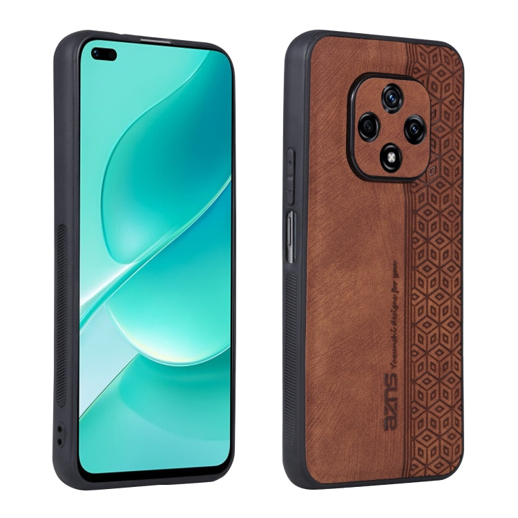 For Huawei nova 9z 5G/Enjoy 50+ AZNS 3D Embossed Skin Feel Phone Case(Brown) by AZNS