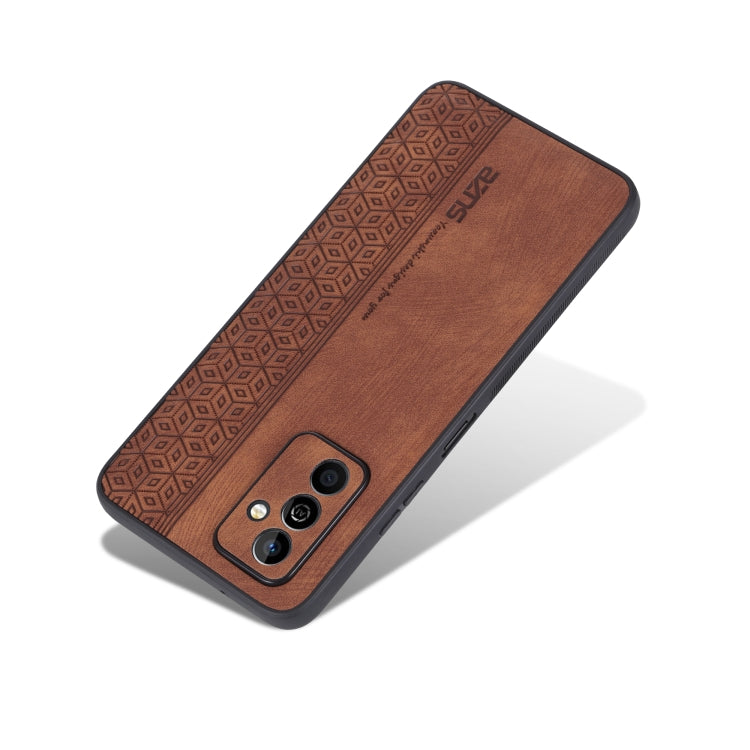 For Huawei Maimang 11 AZNS 3D Embossed Skin Feel Phone Case(Brown) by AZNS