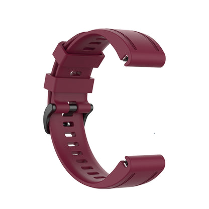 For Garmin Fenix 6S 20mm Quick Release Official Texture Wrist Strap Watchband with Plastic Button(Wine Red) by bashfashion