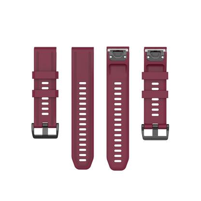 For Garmin Fenix 6S 20mm Quick Release Official Texture Wrist Strap Watchband with Plastic Button(Wine Red) by bashfashion