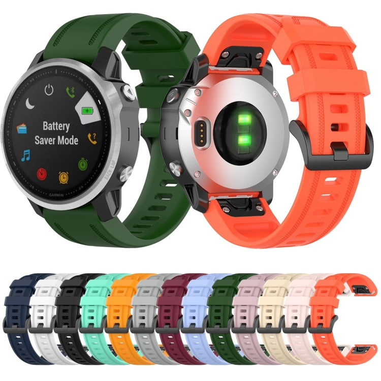 For Garmin Fenix 6S 20mm Quick Release Official Texture Wrist Strap Watchband with Plastic Button(Wine Red) by bashfashion