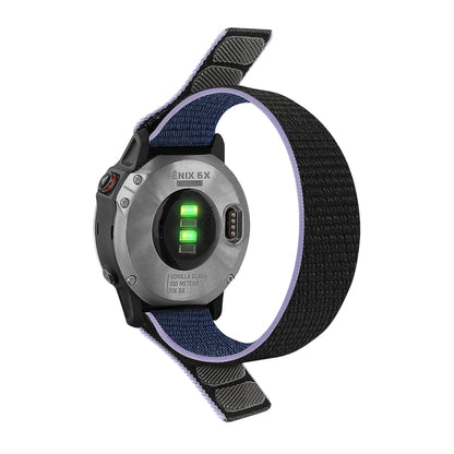 For Garmin Fenix 7 Hook And Loop Fastener Nylon Watch Band(Midnight Blue) by bashfashion