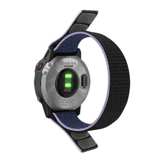 For Garmin Fenix 7 Hook And Loop Fastener Nylon Watch Band(Midnight Blue) by bashfashion