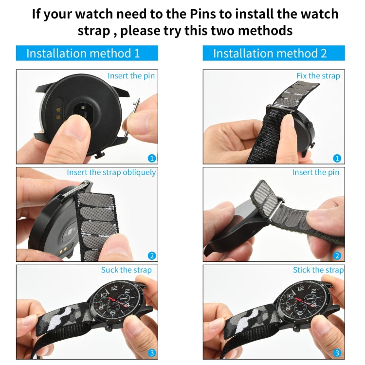 For Garmin Fenix 7 Hook And Loop Fastener Nylon Watch Band(Camouflage Green) by bashfashion