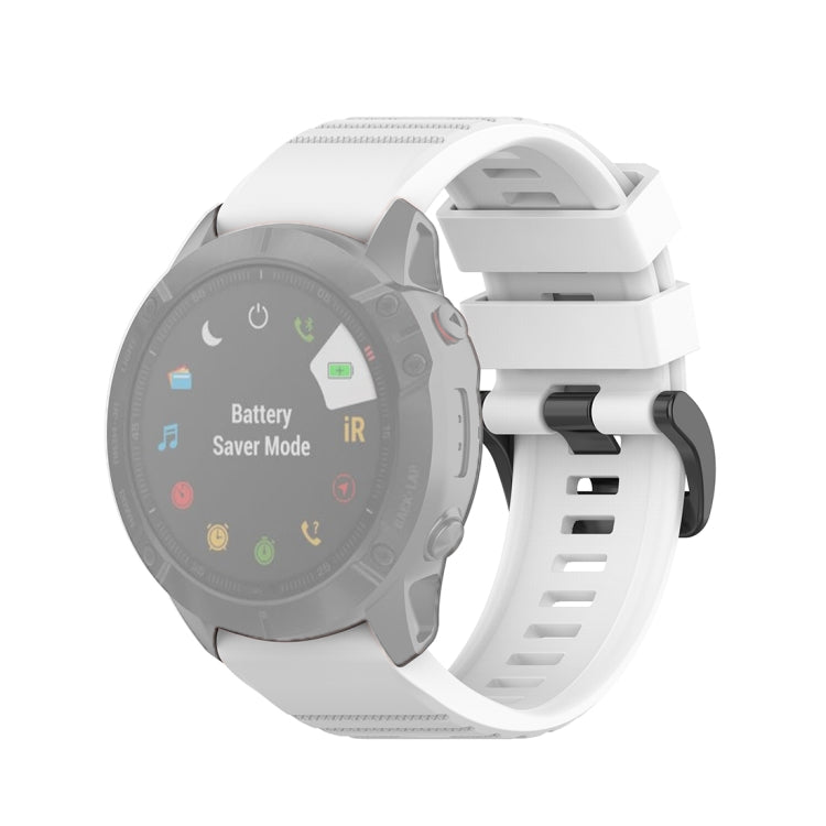 For Garmin Fenix 6X 26mm Quick Release Official Texture Wrist Strap Watchband with Plastic Button(White) by bashfashion