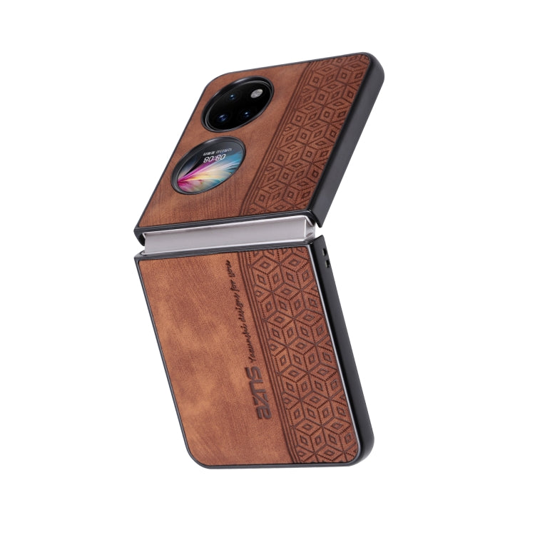 For Huawei Pocket S / P50 Pocket AZNS 3D Embossed Skin Feel Phone Case(Brown) by AZNS