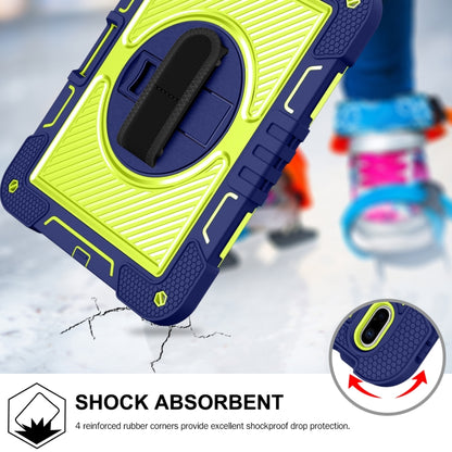 For iPad 2025 / 2022 360 Degree Rotation Shockproof Silicone + PC Tablet Case(Navy+Yellow Green) by bashfashion