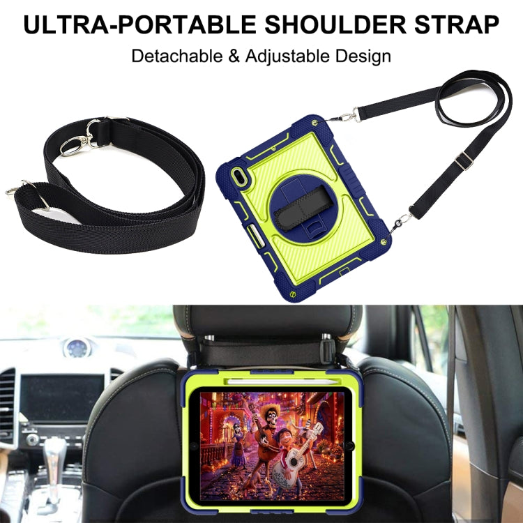 For iPad 2025 / 2022 360 Degree Rotation Shockproof Silicone + PC Tablet Case(Navy+Yellow Green) by bashfashion