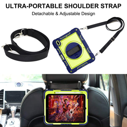 For iPad 2025 / 2022 360 Degree Rotation Shockproof Silicone + PC Tablet Case(Navy+Yellow Green) by bashfashion