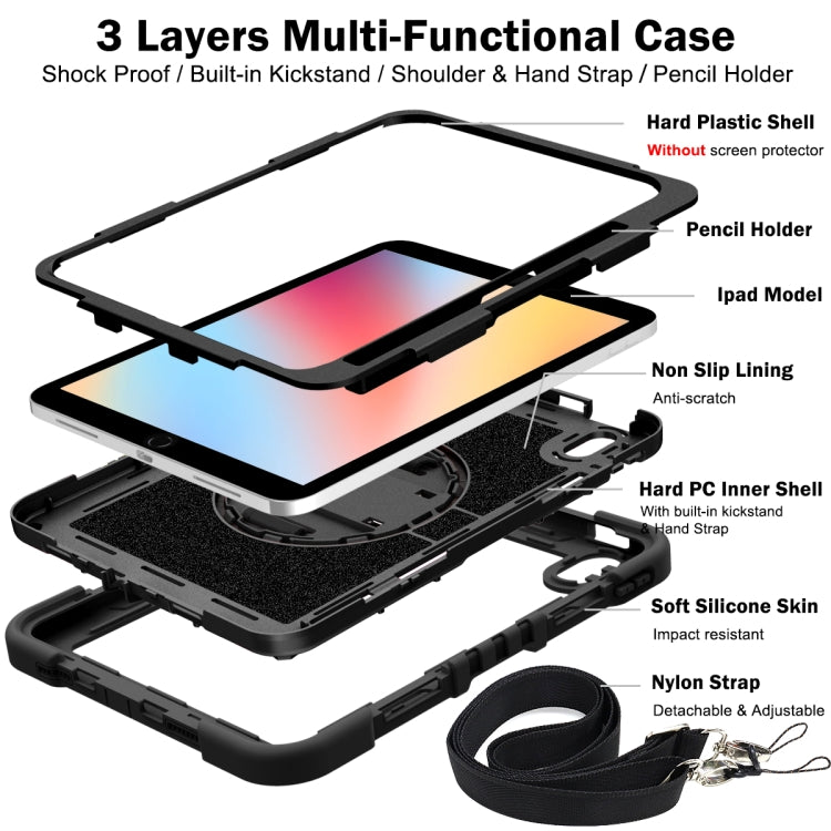 For iPad 2025 / 2022 360 Degree Rotation Shockproof Silicone + PC Tablet Case(Black) by bashfashion