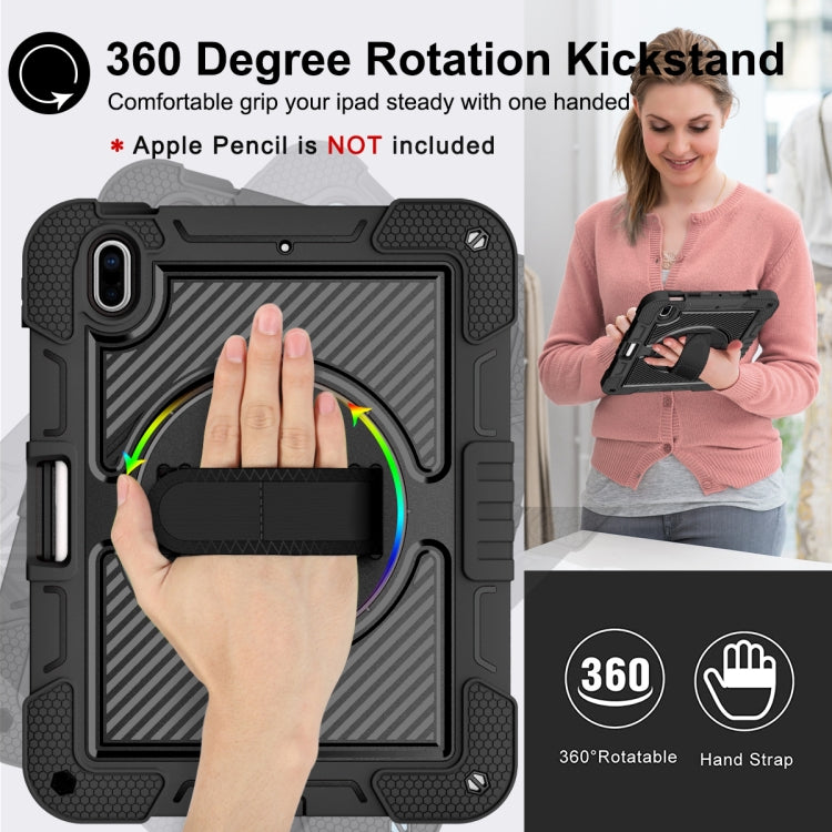 For iPad 2025 / 2022 360 Degree Rotation Shockproof Silicone + PC Tablet Case(Black) by bashfashion