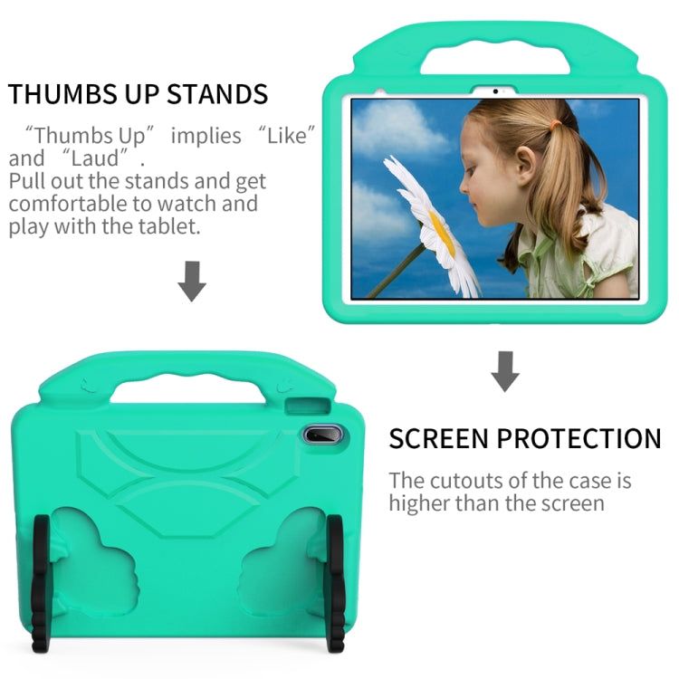 For iPad 2025 / 2022 Children EVA Shockproof Tablet Case with Thumb Bracket(Glacier Green) by bashfashion