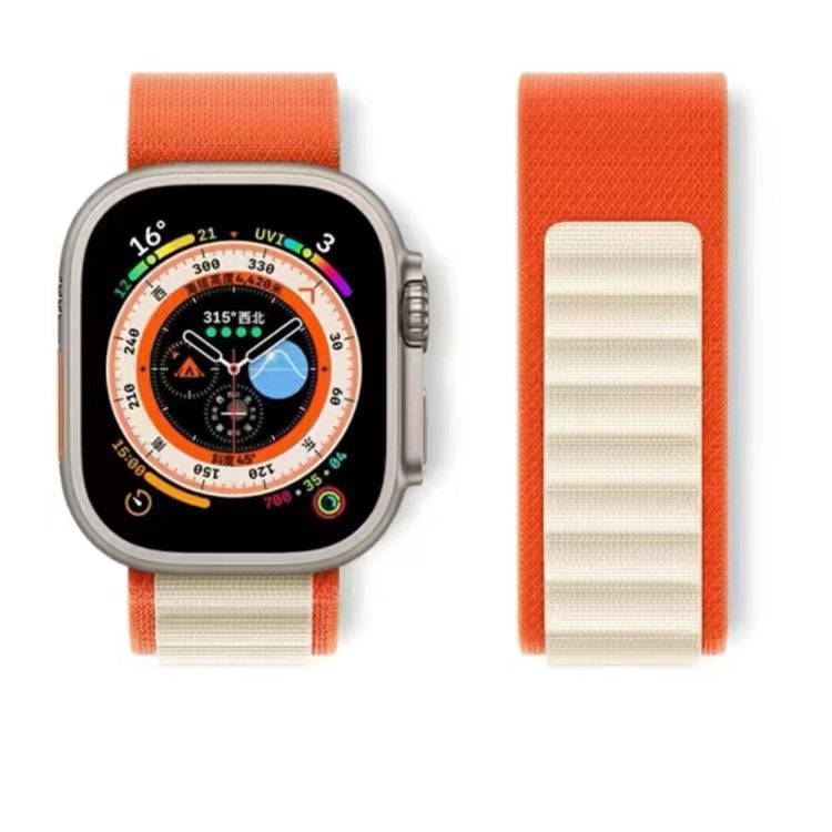 Breathable Two-color Nylon Watch Band For Apple Watch Series 8&7 41mm / SE 2&6&SE&5&4 40mm / 3&2&1 38mm(Orange) by bashfashion