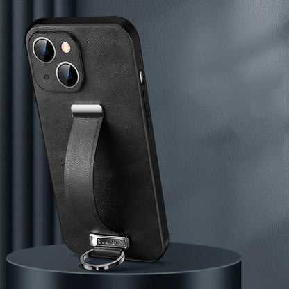 For iPhone 14 SULADA Cool Series PC + Leather Texture Skin Feel Phone Case(Black) by SULADA