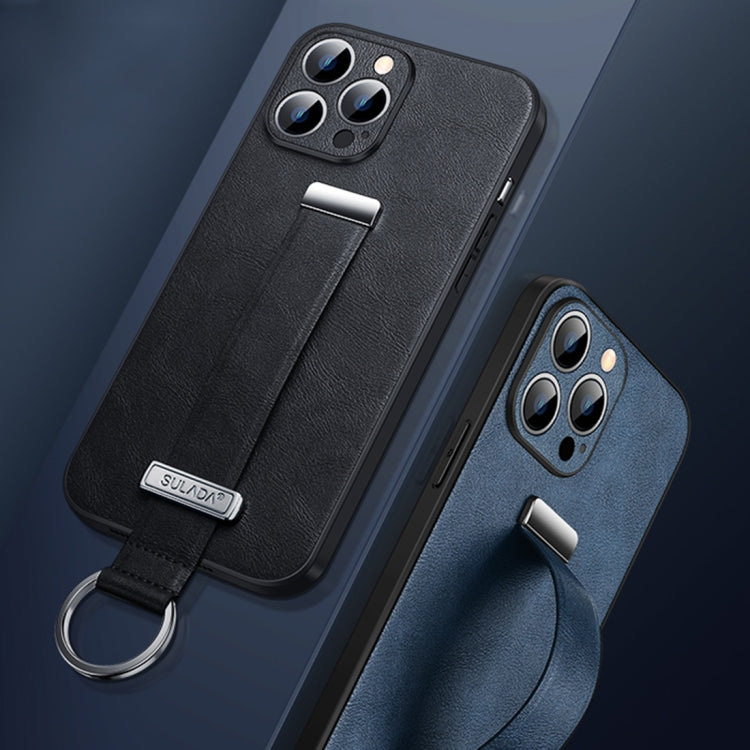 For iPhone 14 SULADA Cool Series PC + Leather Texture Skin Feel Phone Case(Black) by SULADA