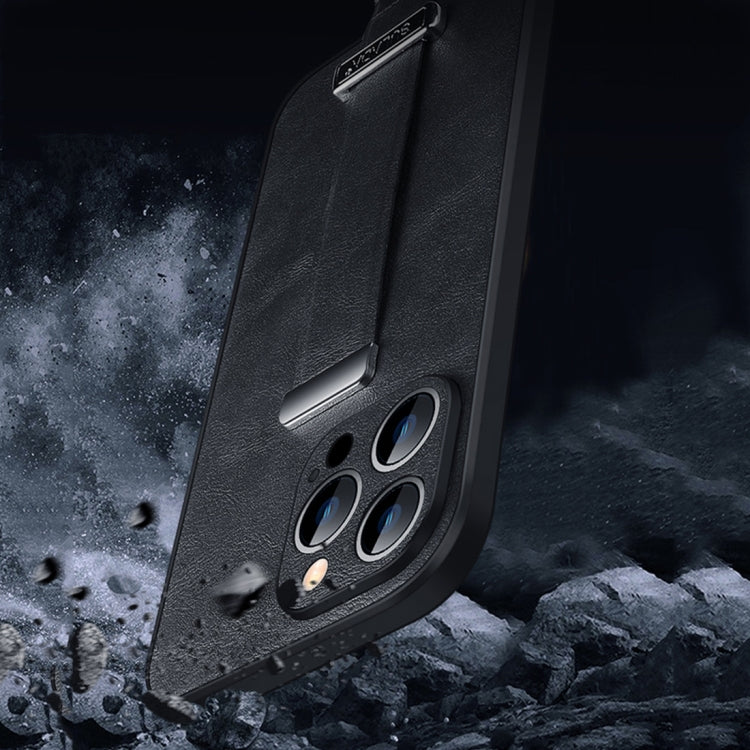 For iPhone 14 SULADA Cool Series PC + Leather Texture Skin Feel Phone Case(Black) by SULADA