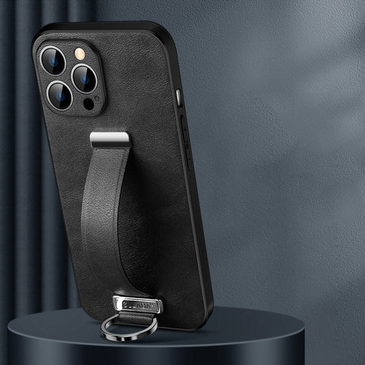 For iPhone 14 Pro Max SULADA Cool Series PC + Leather Texture Skin Feel Phone Case(Black) by SULADA