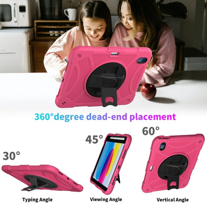 For iPad 10th 10.9 2022 Rotary Grab Silicone And PC Tablet Case(Rose Red) by bashfashion