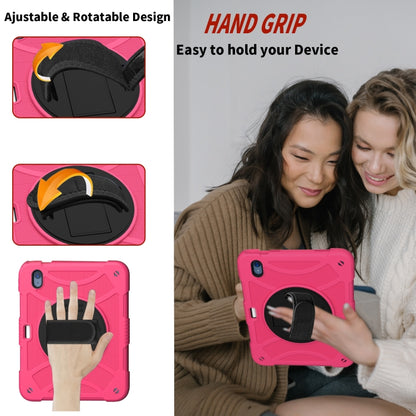 For iPad 10th 10.9 2022 Rotary Grab Silicone And PC Tablet Case(Rose Red) by bashfashion