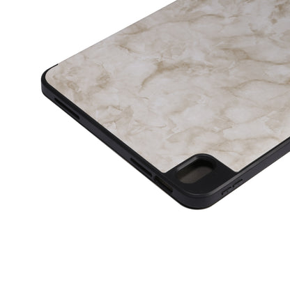 For iPad 2025 / 2022 Three-fold Marble Texture Protective Tablet Case with Pen Slot(Smoky Gray) by bashfashion
