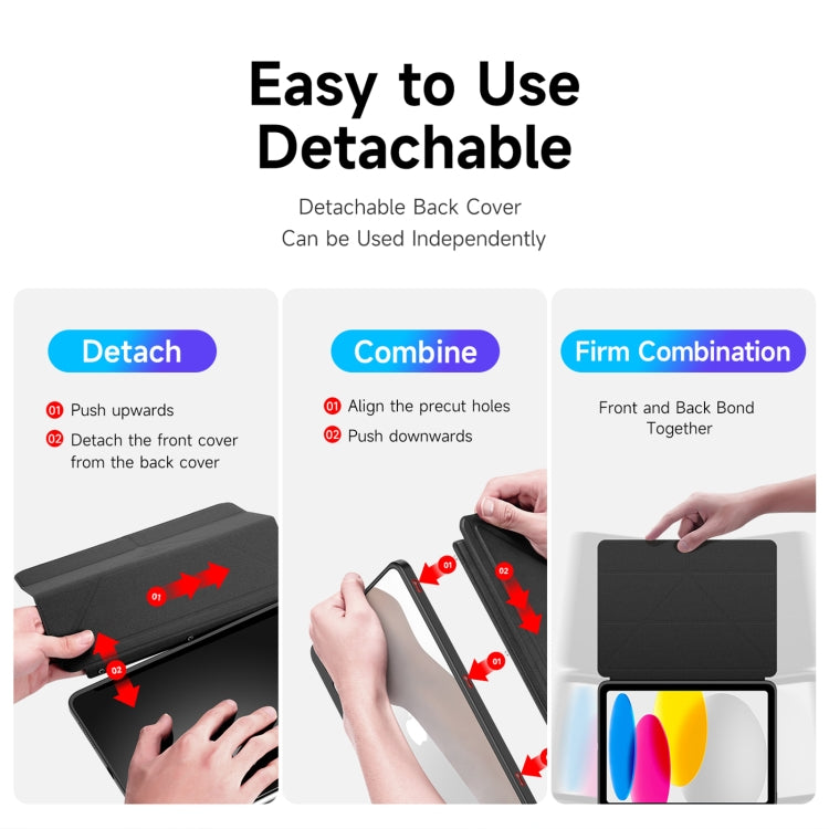 For iPad 2025 / 2022 DUX DUCIS Magi Series Smart Leather Tablet Case(Black) by DUX DUCIS